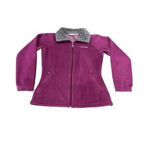 Columbia Omni-heat Thermal Comfort Purple‎ Full Zip Fleece Sweater Size X Small